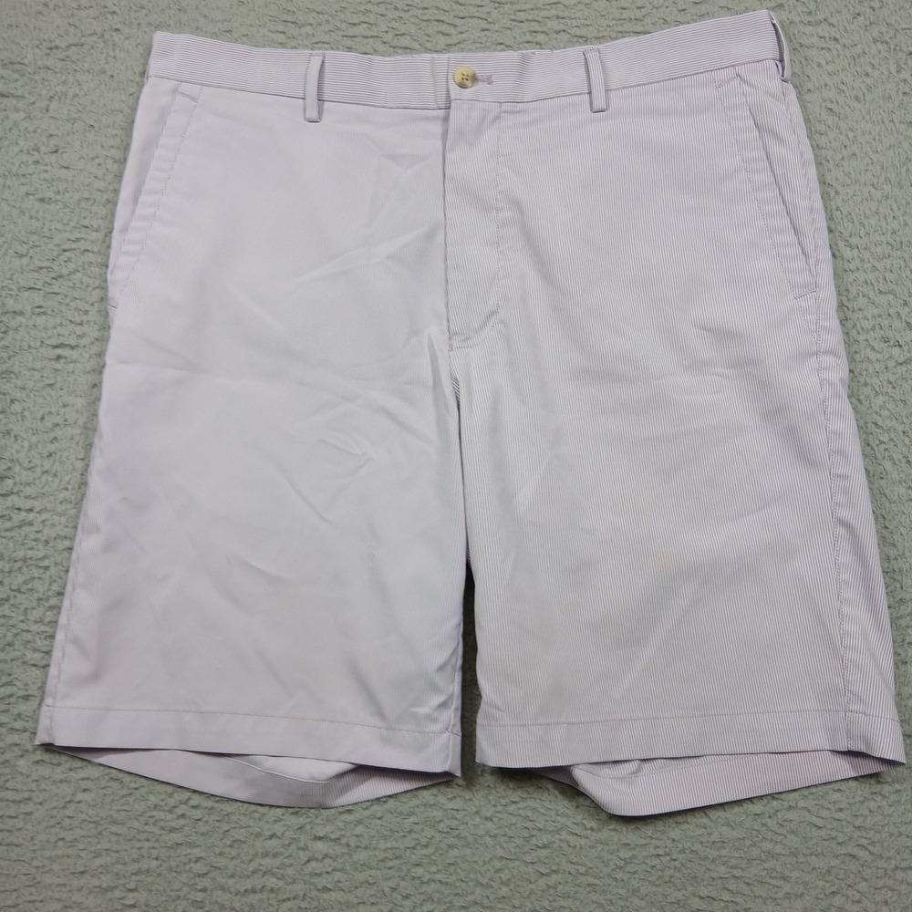 Peter‎ Millar Crown Sport Shorts Men's 36 Lavender Pinstripe Performance Golf